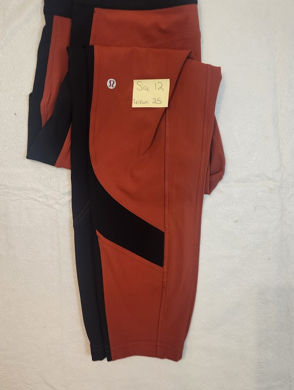Lululemon Cayene  & Black ALIGN Leggings. Size 10. Inseam: 25 Inches